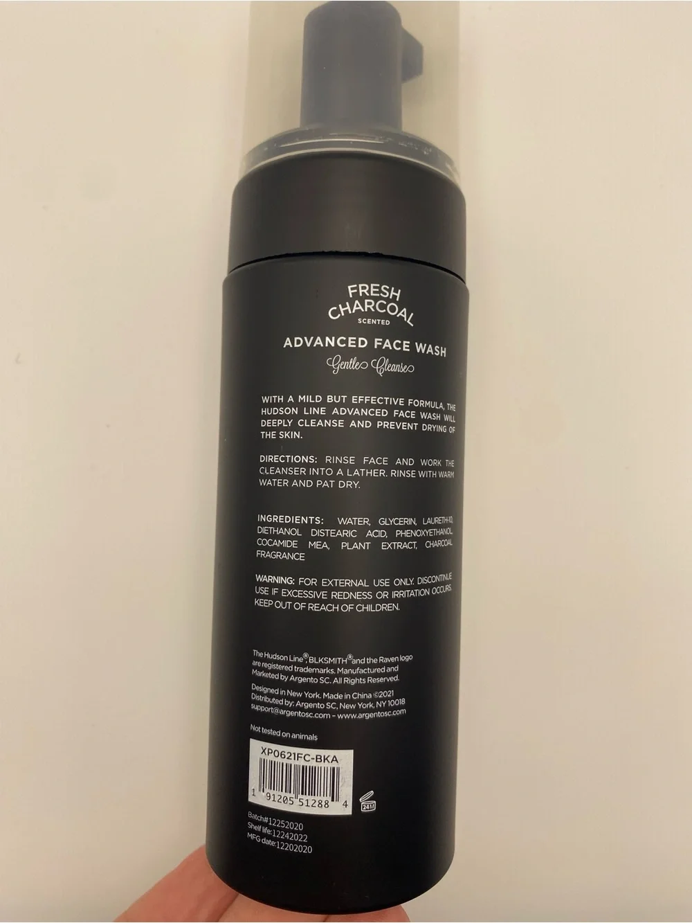 Hudson Line advanced face wash fresh charcoal gentle cleanser mens grooming